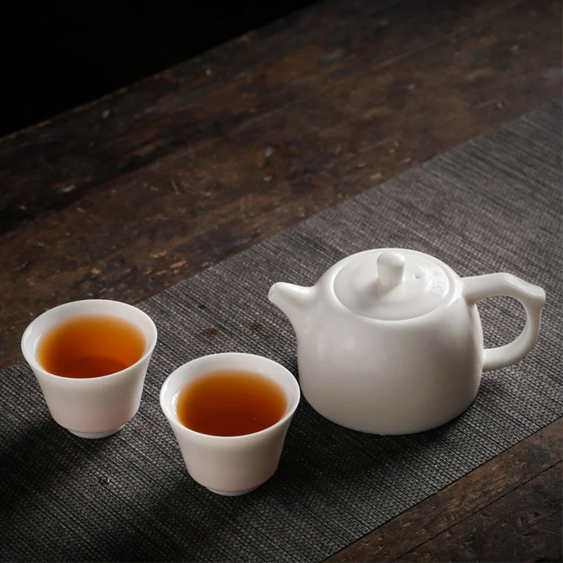

Женский чайный набор, маленький бытовой простой чайный сервиз Кунг-фу, чайный горшок и чашка, быстрая чашка, один горшок, две чашки, дорожный ...