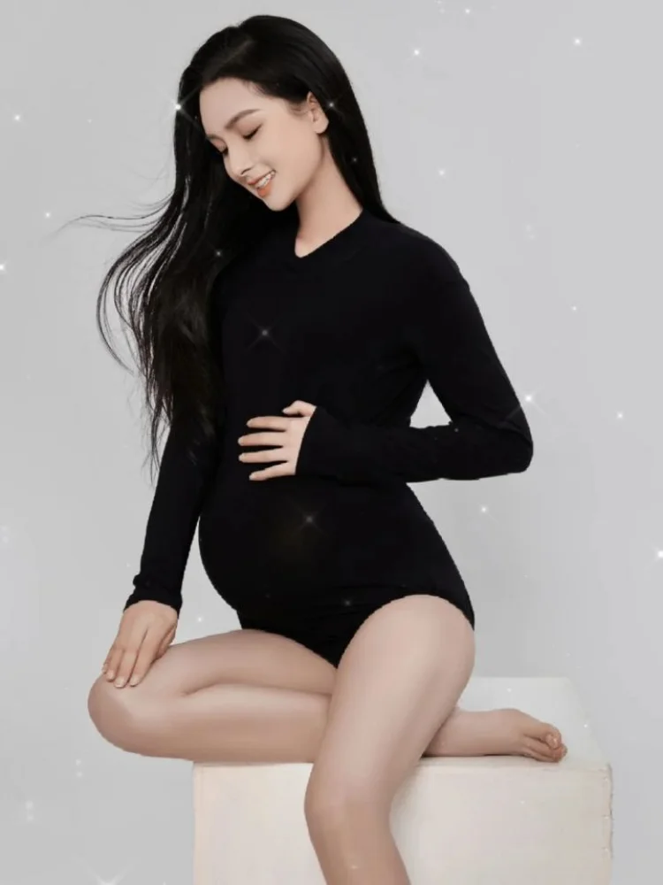 

Bodysuit for Pregnant Woman One-piece Tights Maternity Clothes for Photo Shoot Photography Props Pregnancy Bodycon