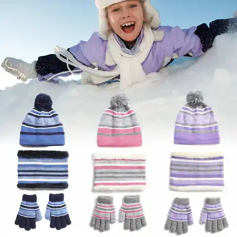 Зимняя теплая Защитная шапка шарф перчатки Зимняя Лыжная шапка шерстяная вязаная шапка шарф снуд