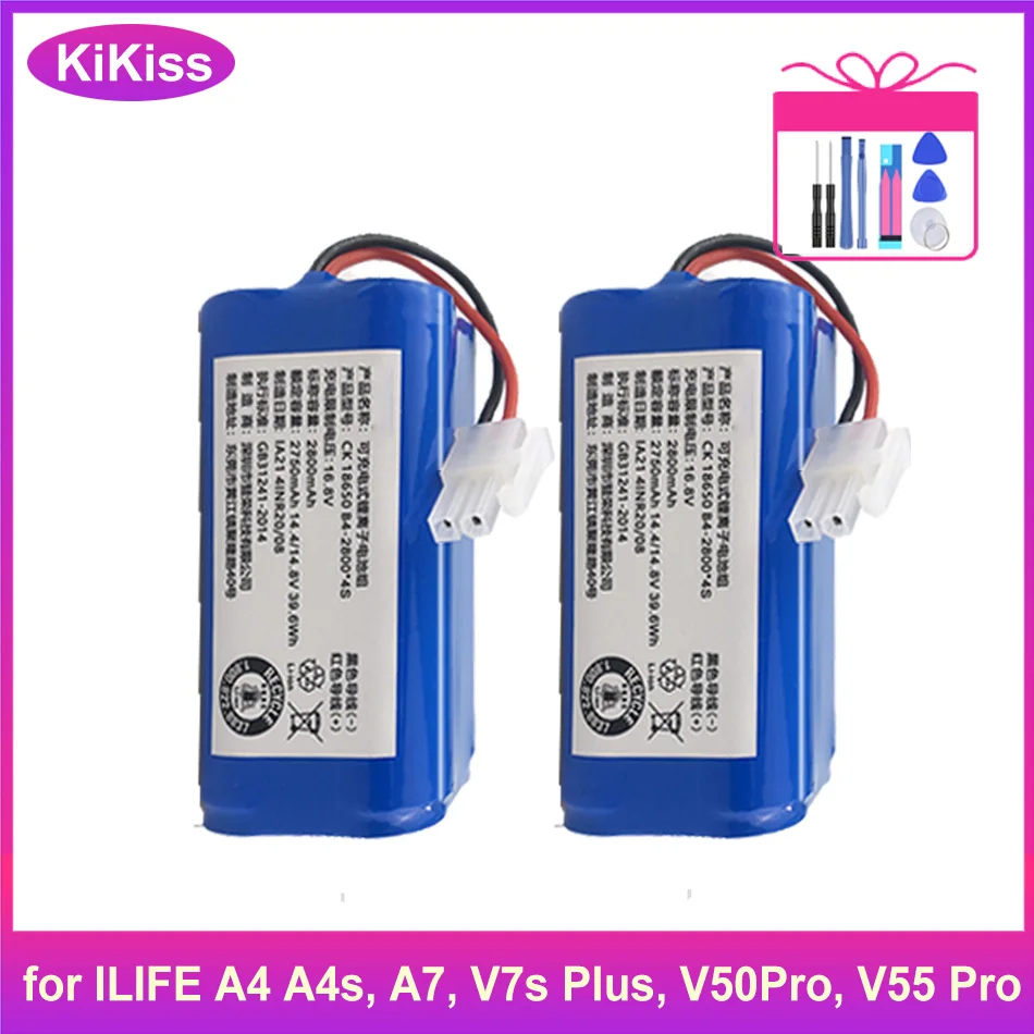 Литий-ионный аккумулятор для ILIFE A4 A4s, A7, V7s Plus, V50Pro, V55 Pro, W400, A80 plus, A9/A9s A80 Max A80 Pro 2600mAh 14,8 V PX-B020