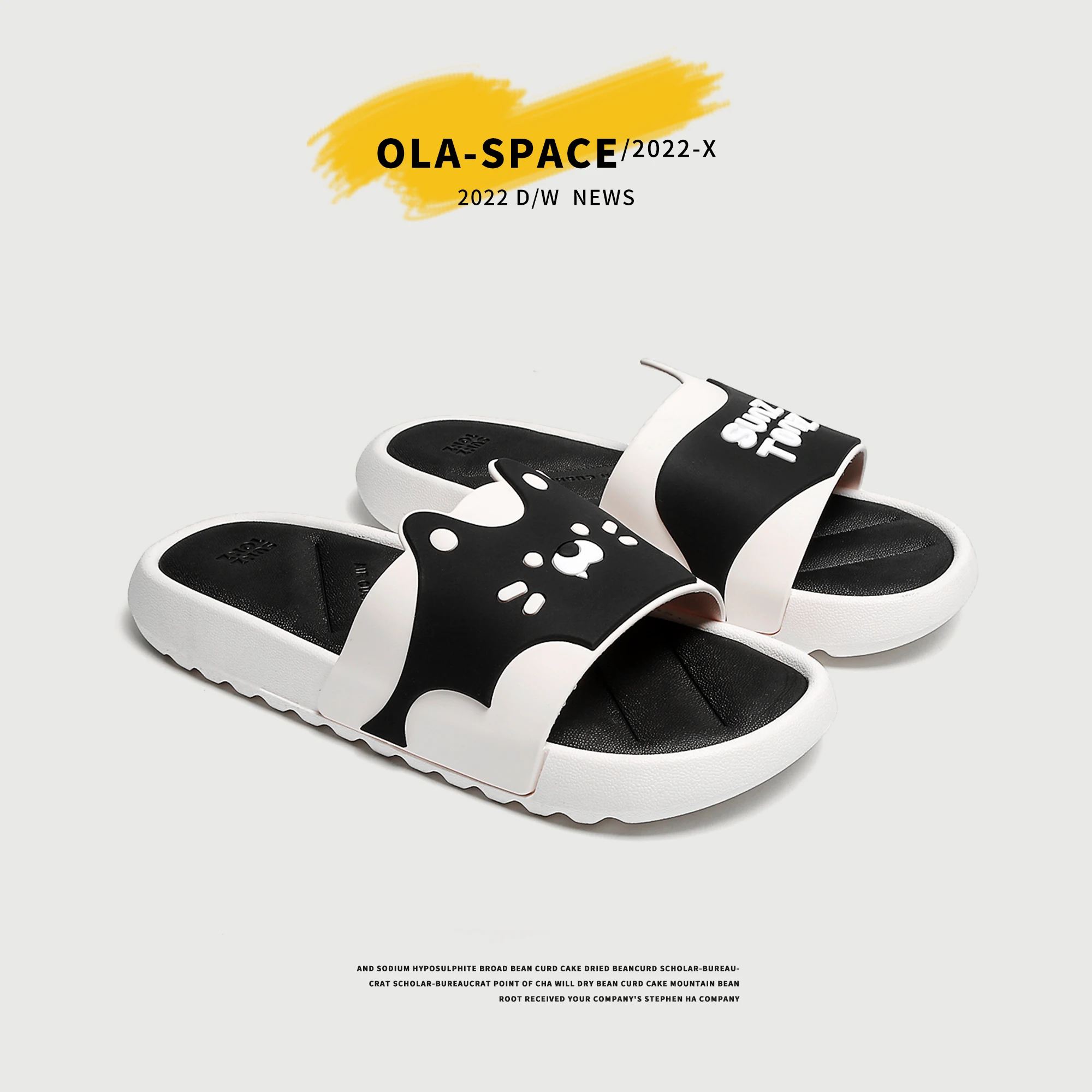 

Thick Platform Bathroom Home Slippers Men Fashion Soft Sole EVA Indoor Slides Woman Cute Cat 2022 Summer Non-slip Flip Flops