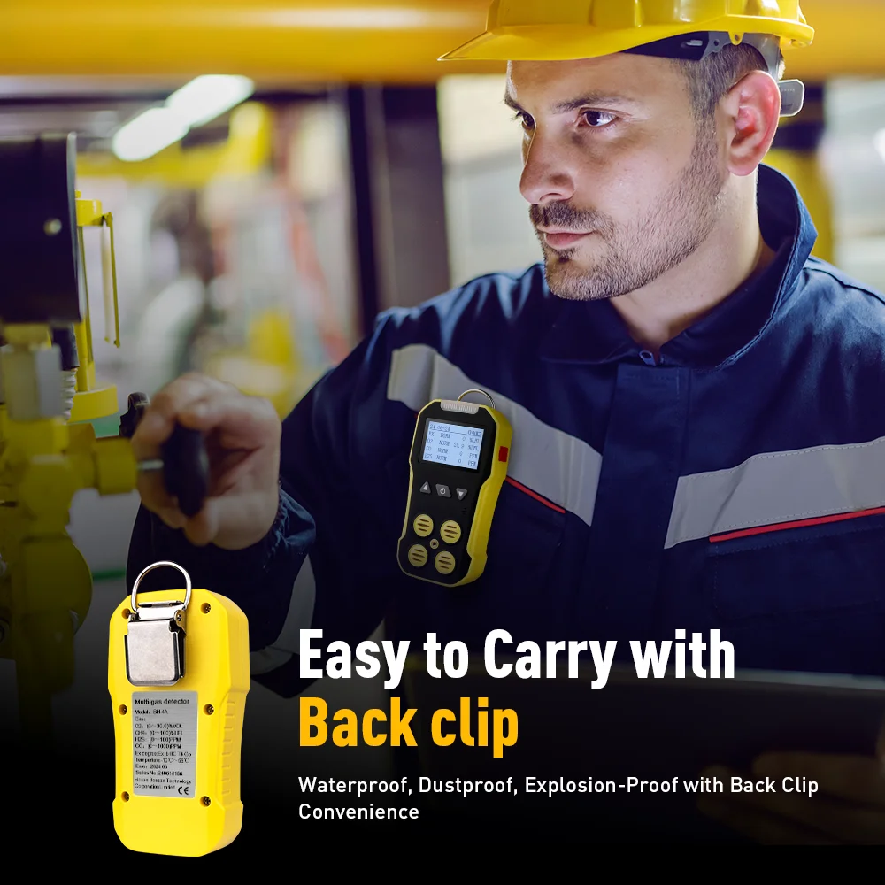 Фото Bosean BH-4A Портативный многоканальный газоанализатор 4 в 1 (O2 / CO / H2S / EX) с ЖК-экраном №4