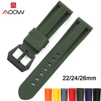 222426mm silicone strap stainless steel buckle men women soft sport waterproof rubber replace bracelet band watch accessories