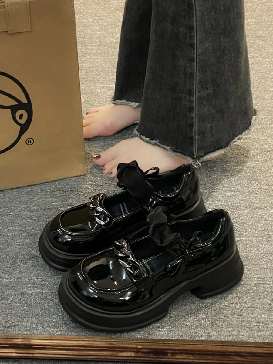 

Женские туфли-оксфорды на платформе, модная женская обувь в британском стиле, Черные Кожаные сабо на плоской подошве, новинка 2023, Классическая Летняя обувь в стиле преппи в стиле ретро