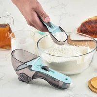 creative adjustable measuring scoop plastic scale gauge baking supplies portable metering spoon kitchen baking accessories