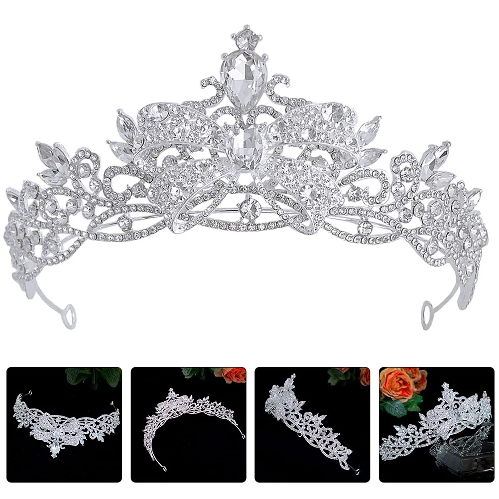 

Tiara Wedding Bridal Decors Bride Crown Girl Headwear Headdress Rhinestone Small