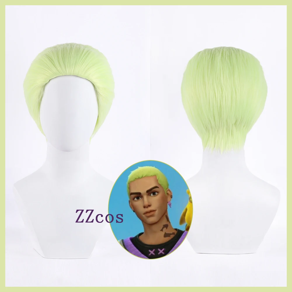 

Парик для косплея игровой геккона валорант Гекко, Короткие Зеленые термостойкие синтетические волосы, парики для ролевых игр на Хэллоуин, с шапочкой