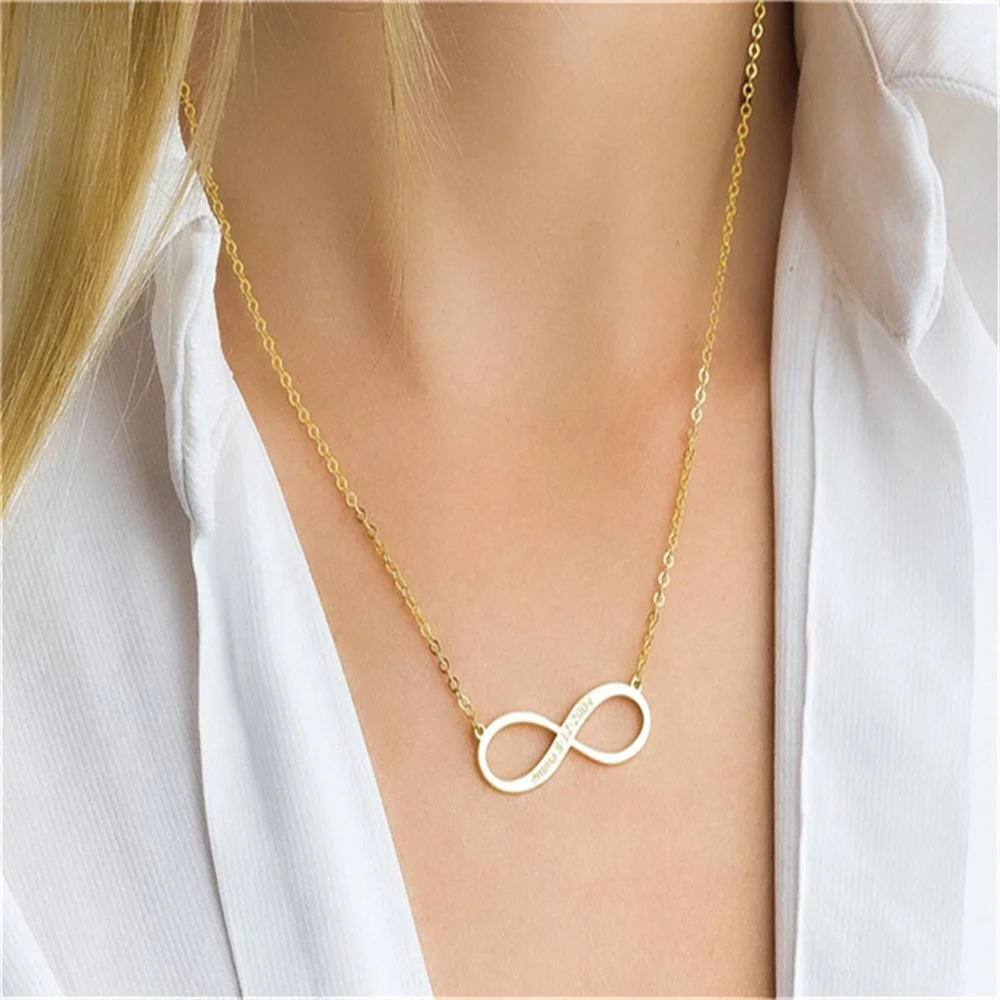 

Mobius Ladies Custom Necklace Personality Custom Stainless Steel Women's Necklace Monogram Engraved Custom Gift