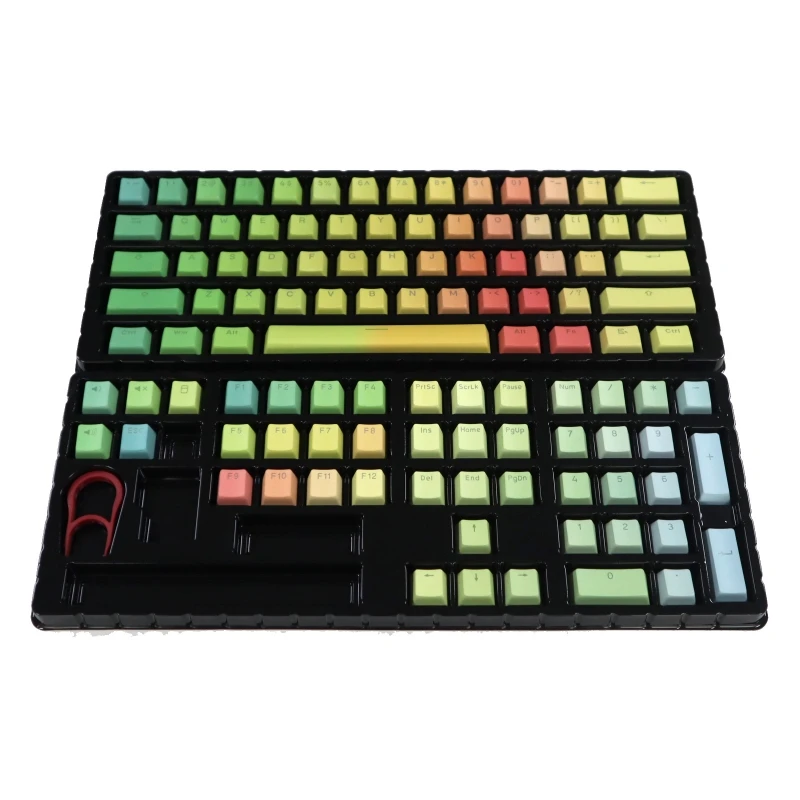 

Thick PBT Dye Sub Keycaps Top Printed Fronts 108-Key Gradient Rainbow Keycap For MX Switches Gaming Mechanical Keyboard X3UF