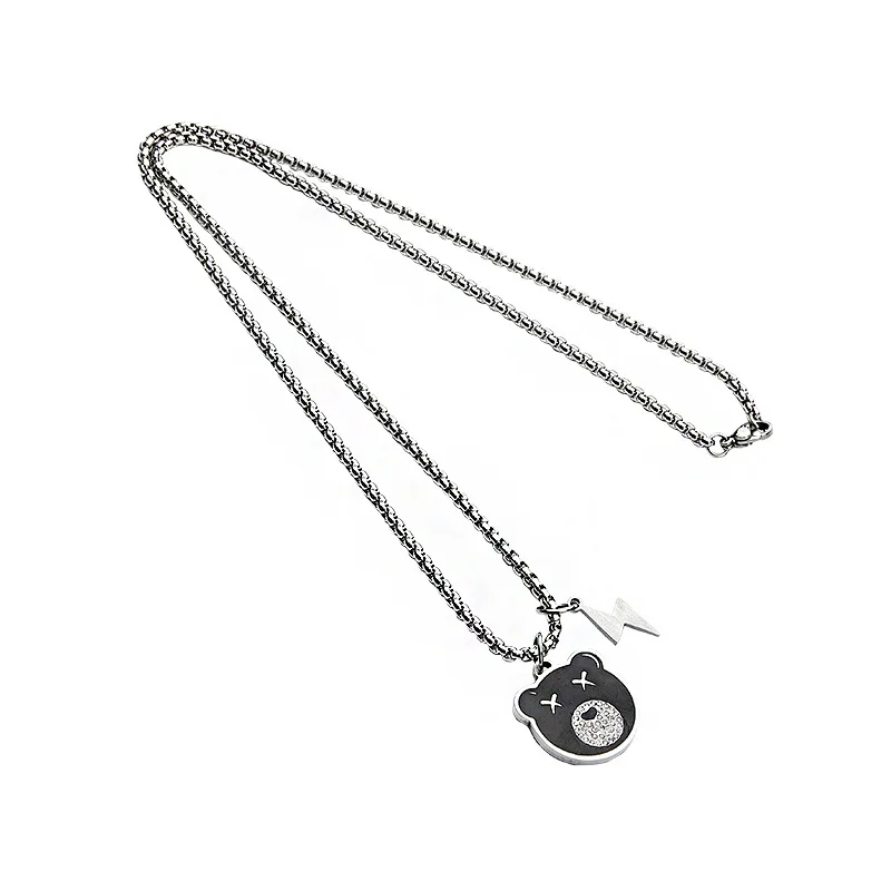 Модное ожерелье из сплава в стиле хип-хоп подвеска виде медведя подходит ко всему