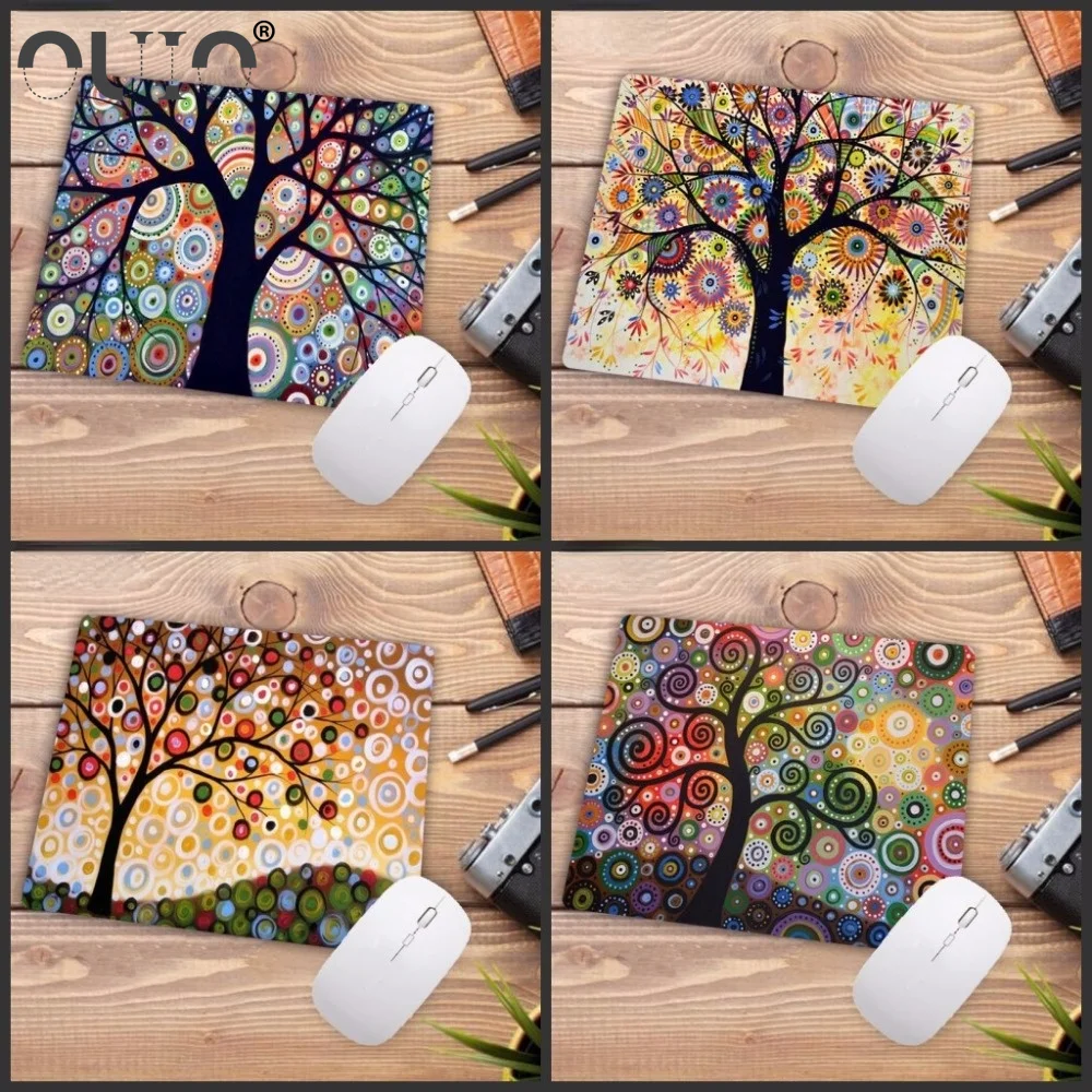

OUIO Beauty Tree Art Mouse Pad Game Natural Rubber Player Pad Game Computer Board Game 22x18 20x25 Small Size Mouse Pad Company