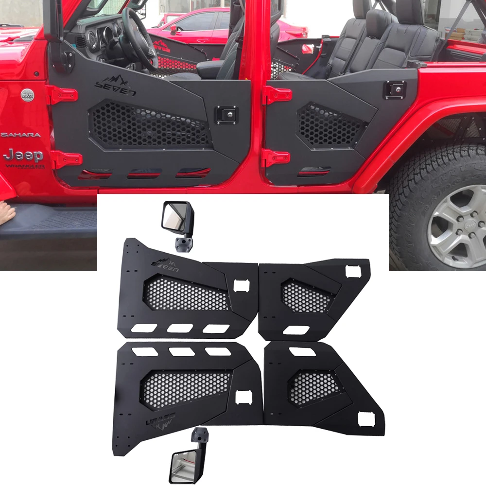 

Summer Tubular Half Doors Unlimited 4-Door Front & Rear Tube Doors with Side View Mirror J365 For Jeep Wrangler JK 2007-2018