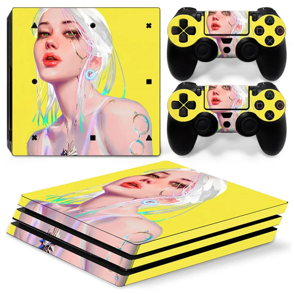 Girls Anime GAME PS4 Pro Skin Sticker Decal Cover for ps4 Console and 2 Controllers skin Vinyl slim sticker