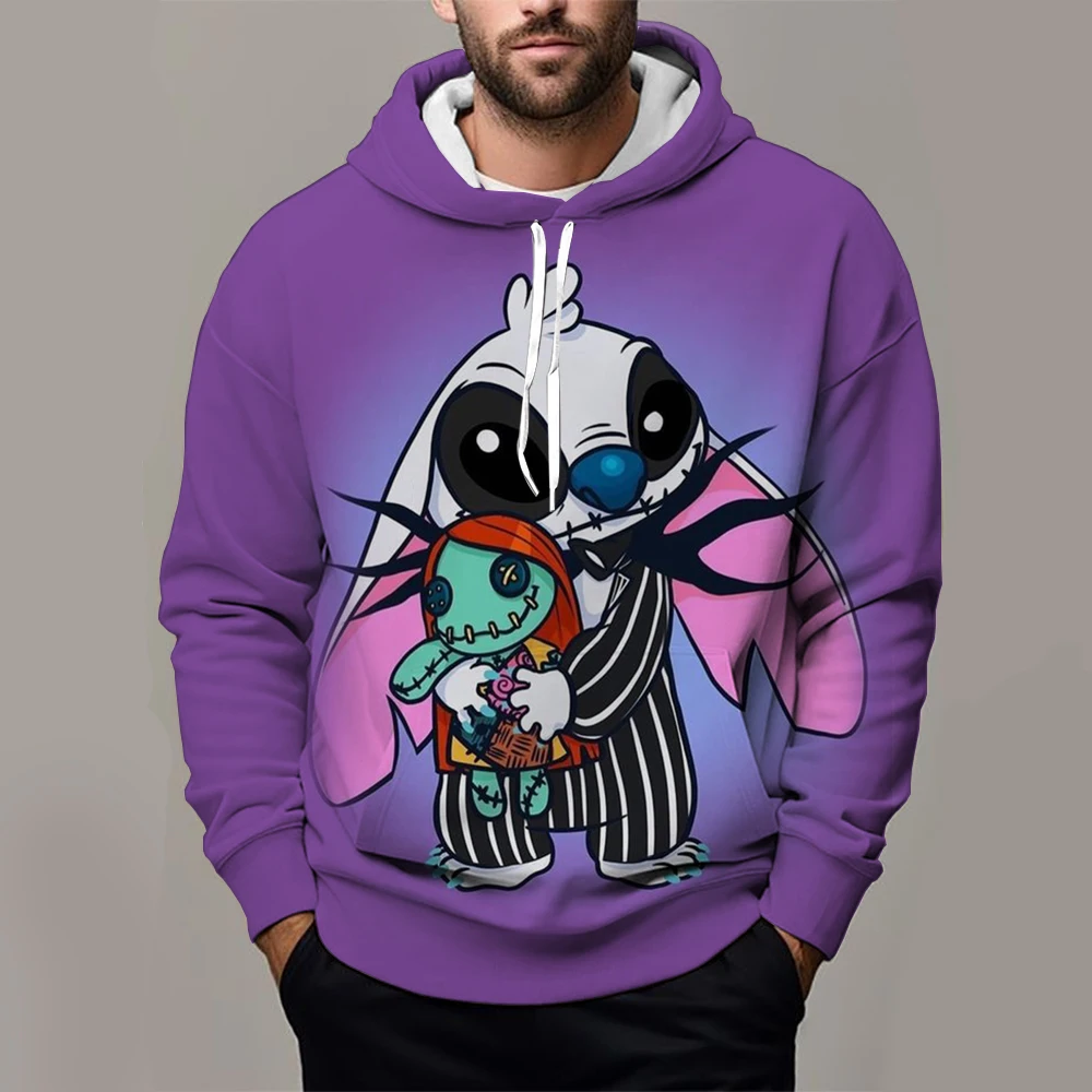 Толстовки с капюшоном Disney Lilo Stitch толстовка длинными рукавами для мальчиков и