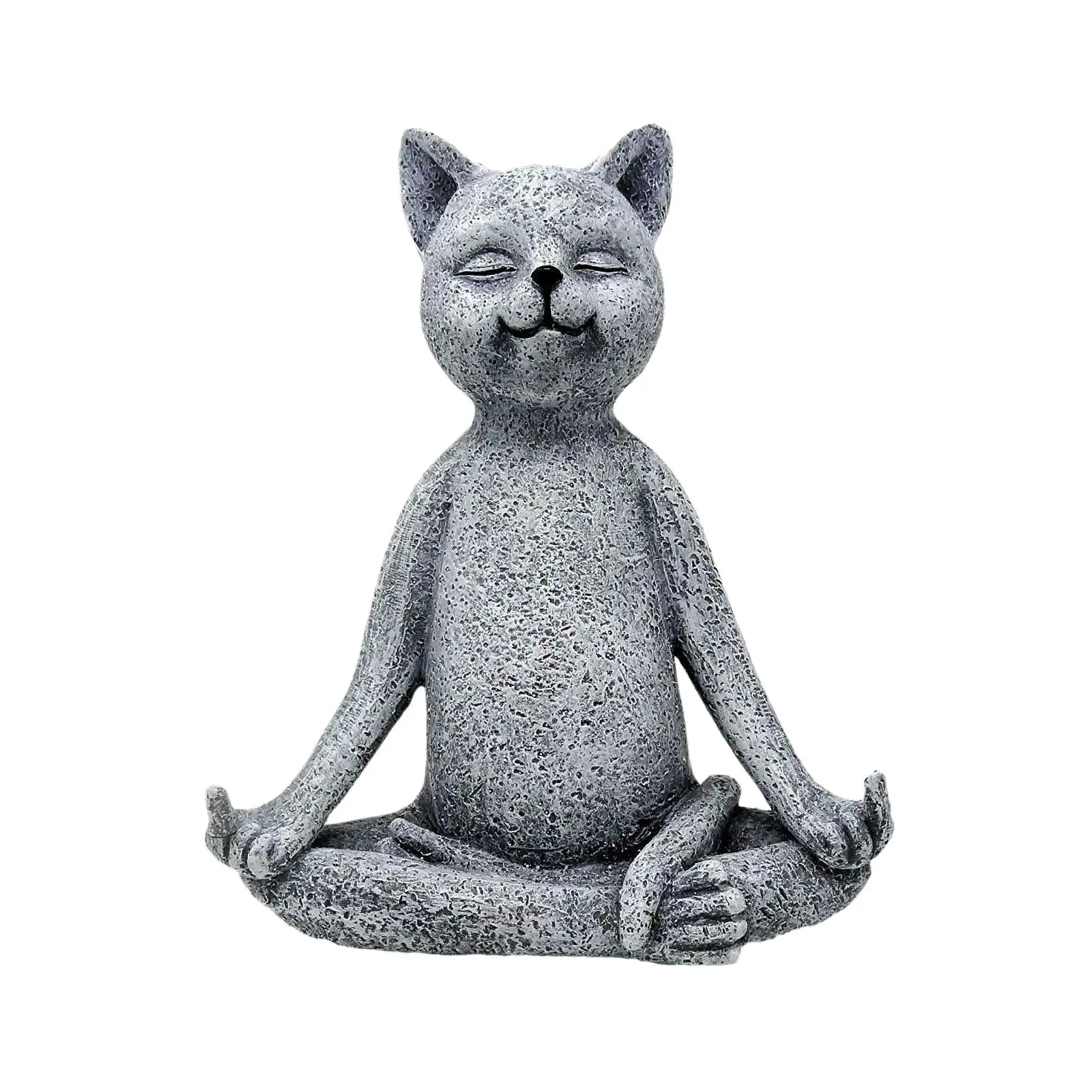 

Zen Buddha Cat Figurine Meditation Cat Garden Statue Collectible Indoor Outdoor Cat Garden Sculpture Collection Patio Lawn Home