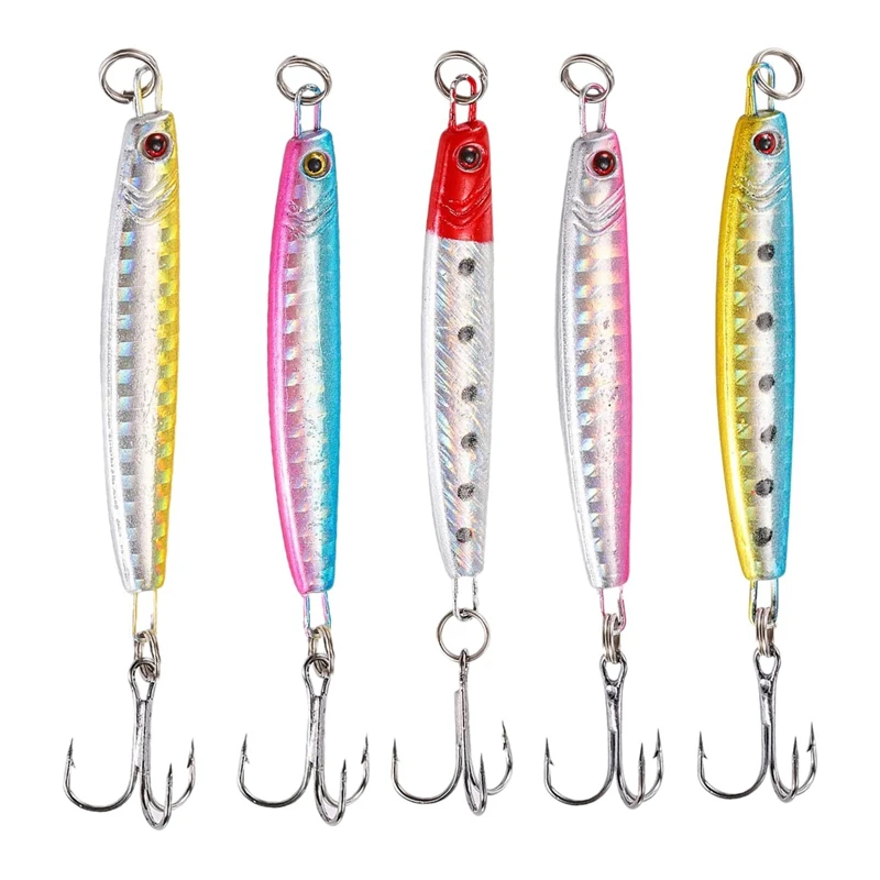 

5Pcs Hard Metal Fishing Lures Bait Fishing Spoons Sinking Metal Spoons Sequins Bait Metal Bass Hard Spoon Bait Jig Lure