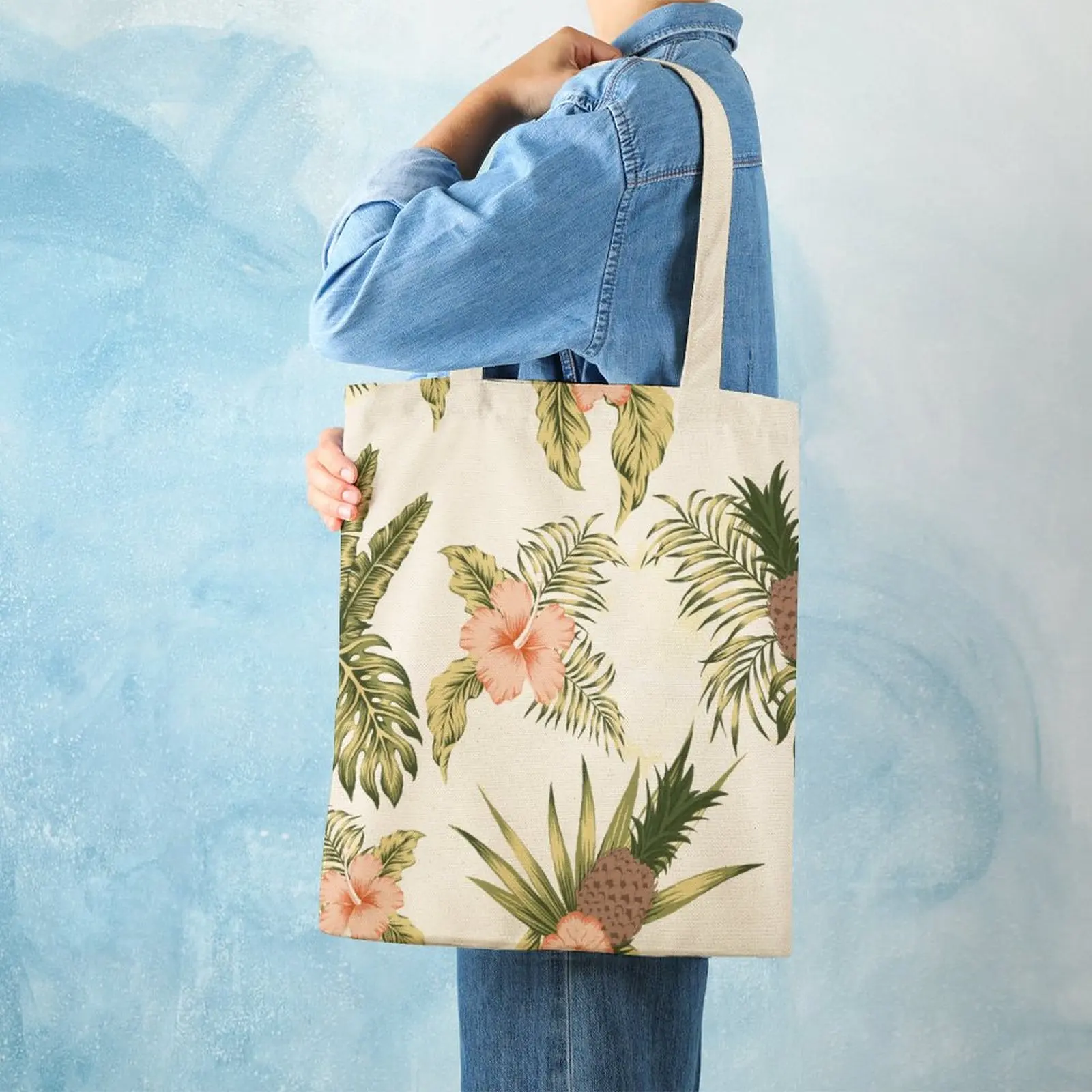 Customized Pattern Tote Shopping Bag for Women Summer Beach Handbag Female Casual Top-handle Bag Fashion Big Size Handbag Tote