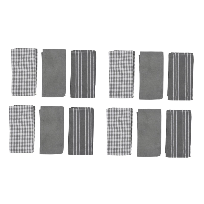 

Hot XD-12Pcs Kitchen Towels,The Best Tea Towels,Dish Cloth,Absorbent And Lint-Free,Machine Washable,18 X 25 Inch