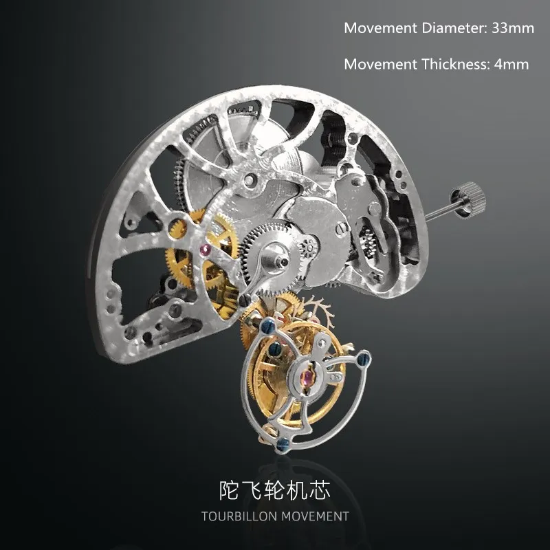 

7018G SEAKOSS 28800Hz/Hr Skeleton Mechanical Hand Wind Tourbillon Movement Suitable for Installation Men's Tourbillon Watches