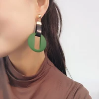 new han fan fashion personality joker geometric pu rope hollow acrylic earrings female