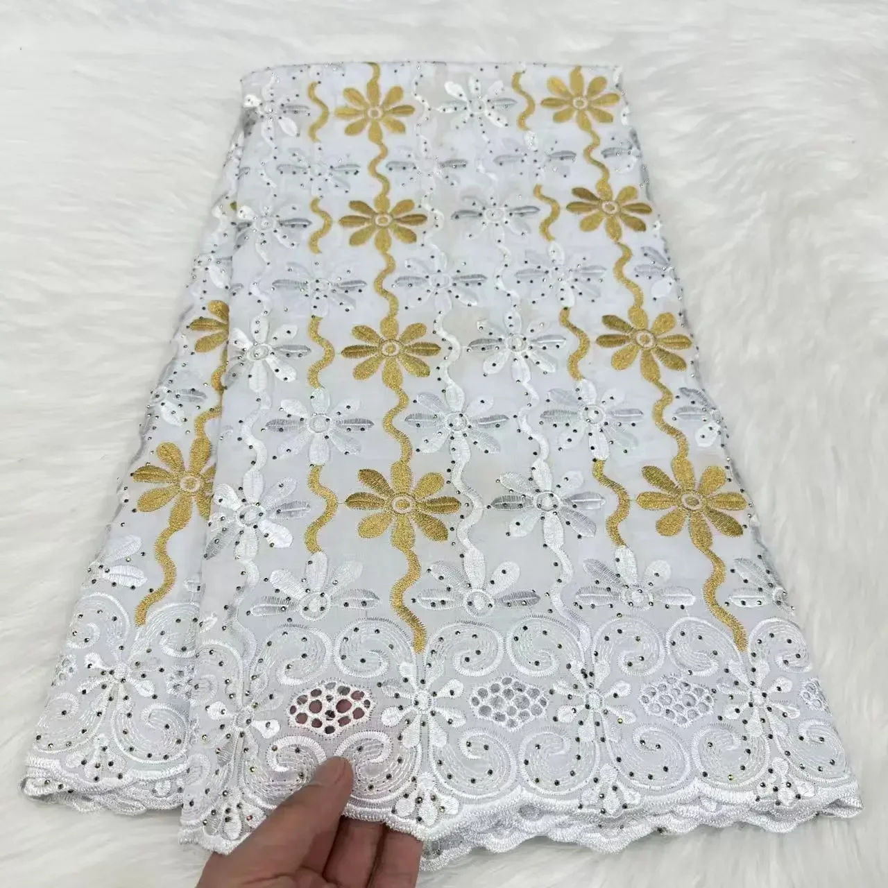 Новый стиль бирюзовая швейцарская вуаль нигерийская кружевная ткань 2024 высокое