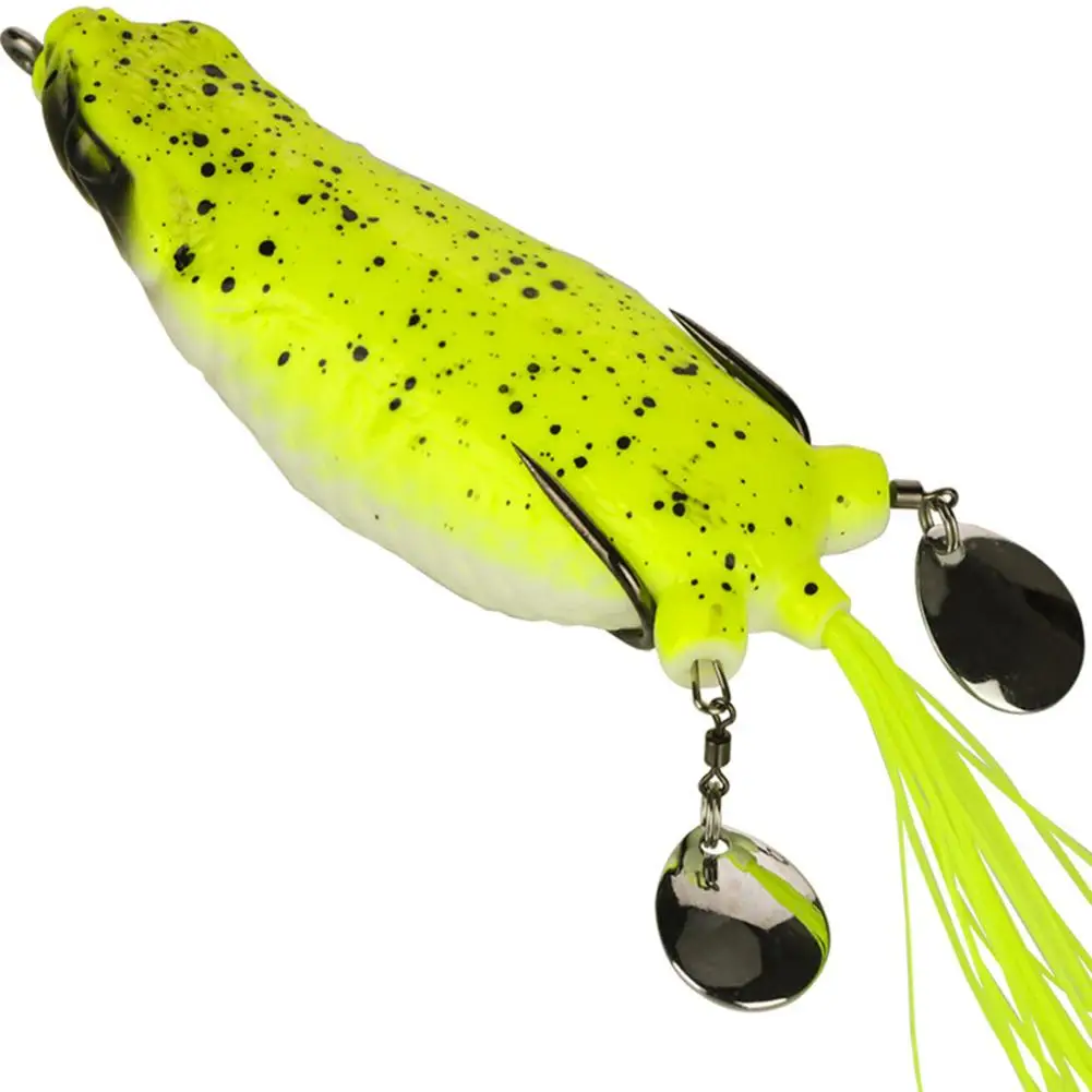 

Silicone Giant Frogs Simulation Bait Strengthen The Double Ring Double Sequins Colored Silk 9cm 25g Modified Fishing Lure