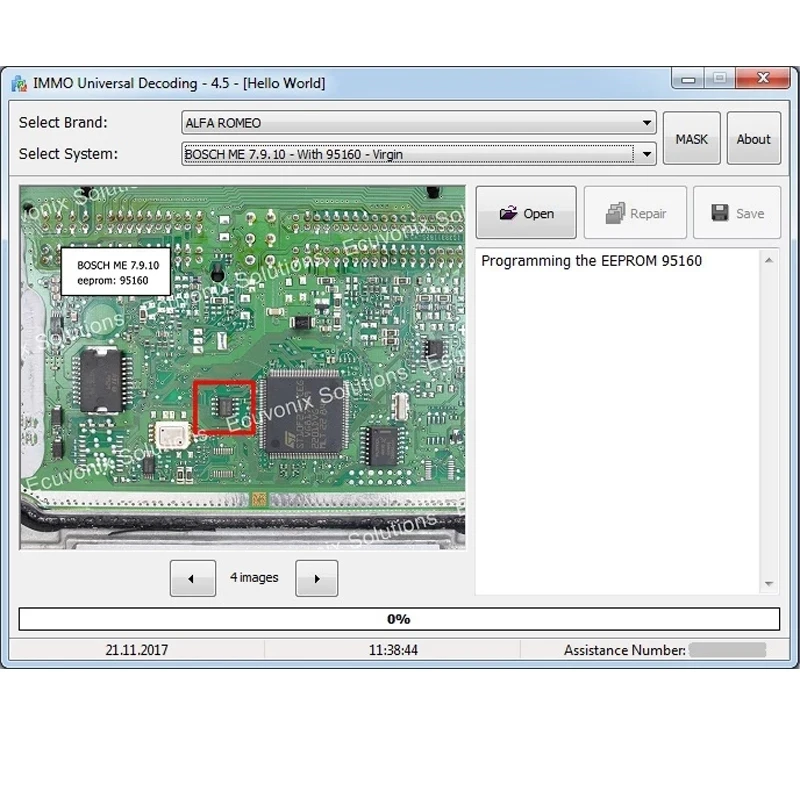 IMMO Универсальное декодирование 4 5 с ключом EDC17/MED17/MEV17 EEPROM Checksum калькулятор off