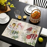 comfort her zon placemats bird flowers retro letters background placemats for dining table heat resistant place mats kitchen