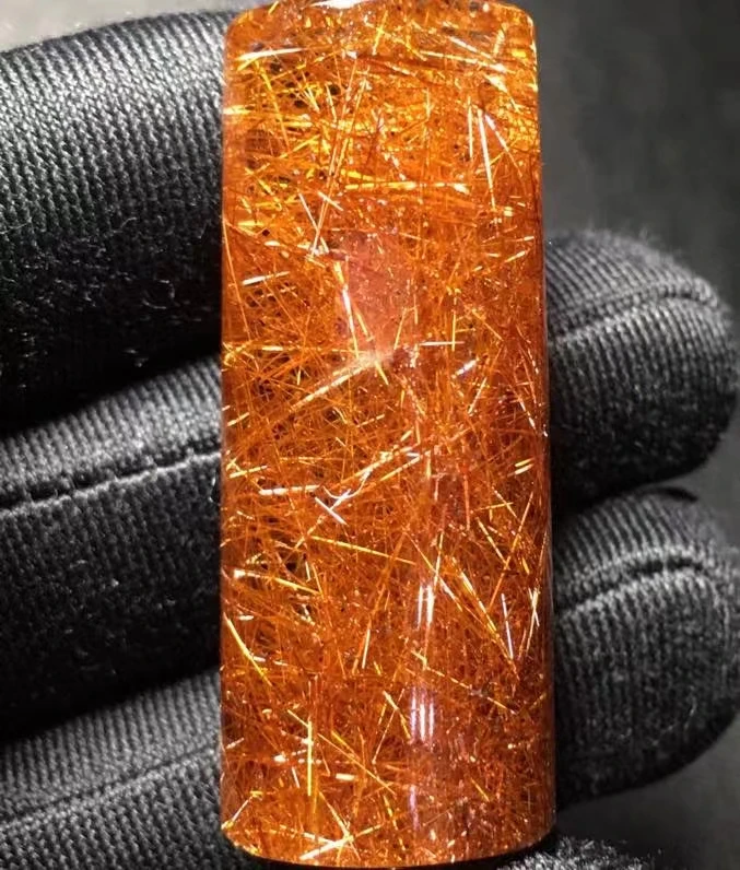 

Natural Copper Rutilated Quartz Rectangle Pendant 42.7/17.6/14mm Round Cat Eye Rutilated Jewelry Women Men Brazil AAAAAAA