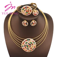 2022 popular jewelry set for women dubai gold plated bridal women jewelry sets for wedding party luxury quality jewelry