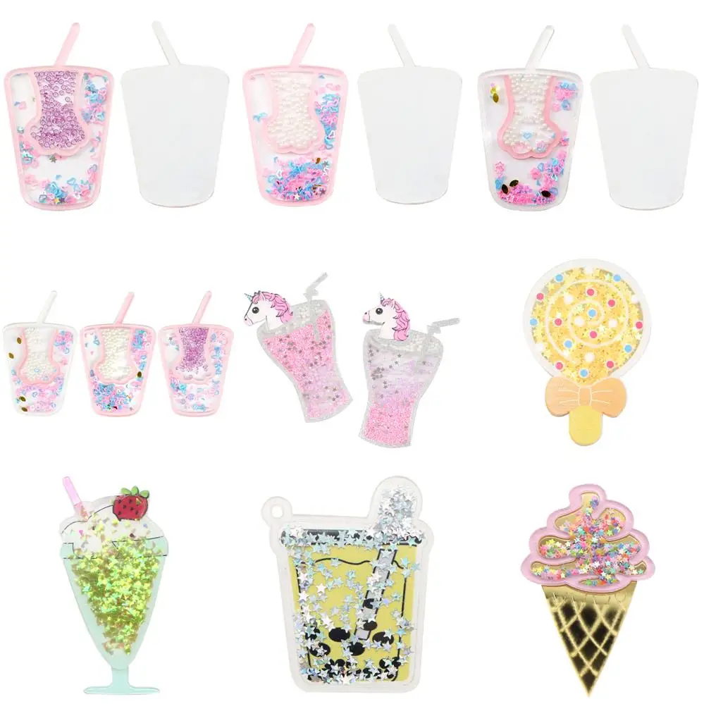 

2 шт., акриловые зажимы для волос, с блестками