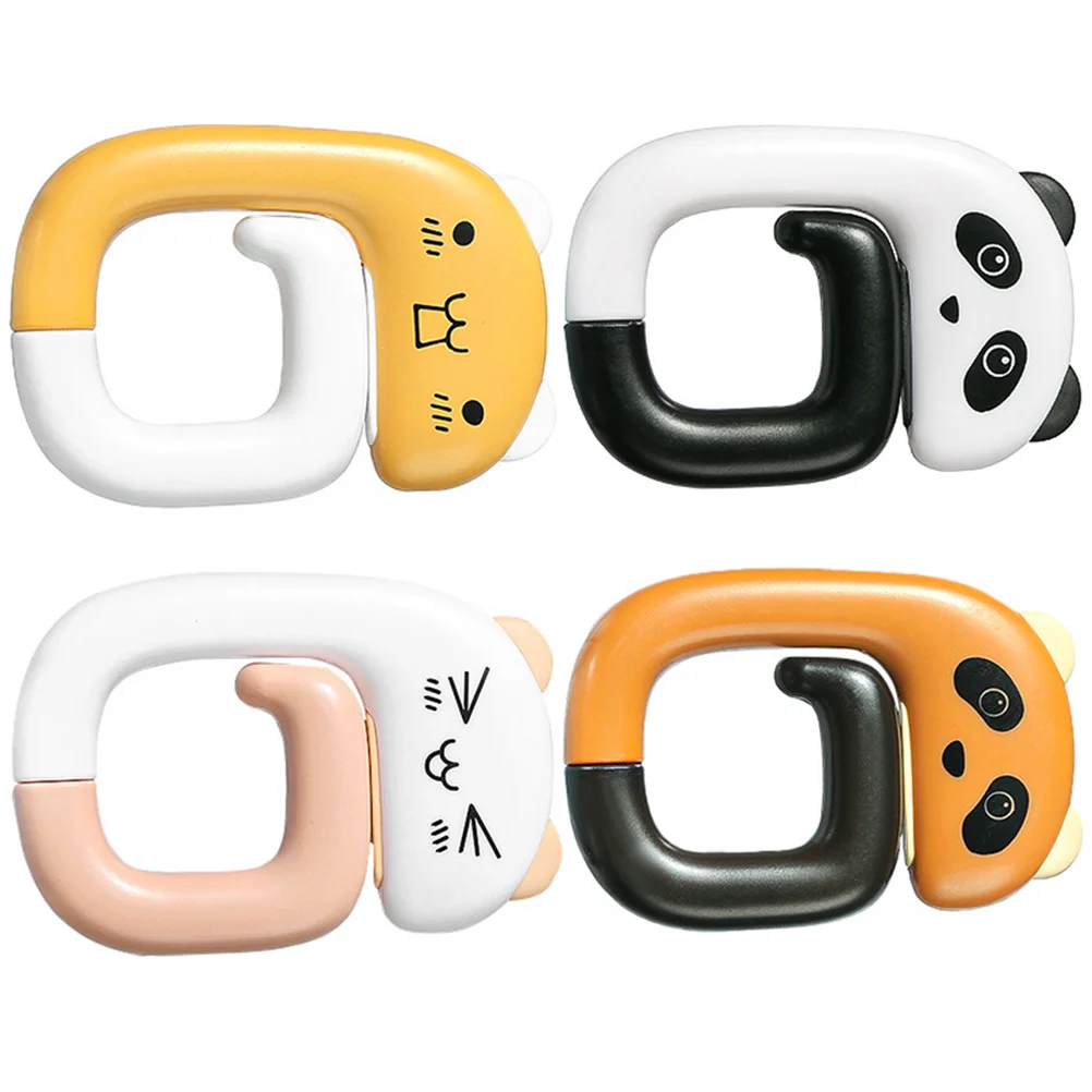 

4pcs Adorable Portable Bag Cartoon Bag Hooks Desk Backpack Hooks Chain Hooks for School Desk Office Table