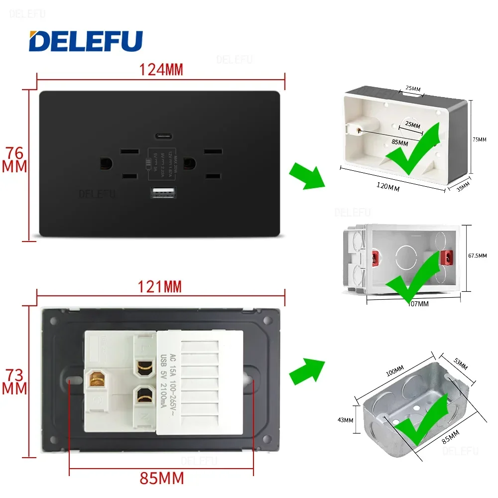 Огнестойкая черная панель из поликарбоната DELEFU мексиканская стандартная