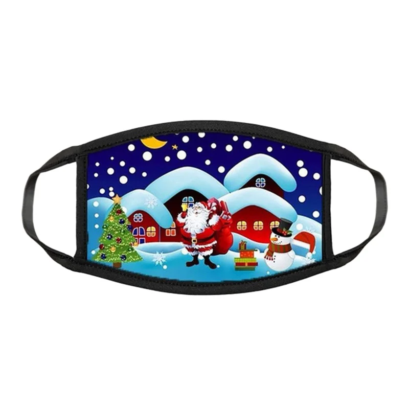 

Adult Child Mask Christmas Washable Reusable Non-woven Earloops Breathable Printed Masks Facemask