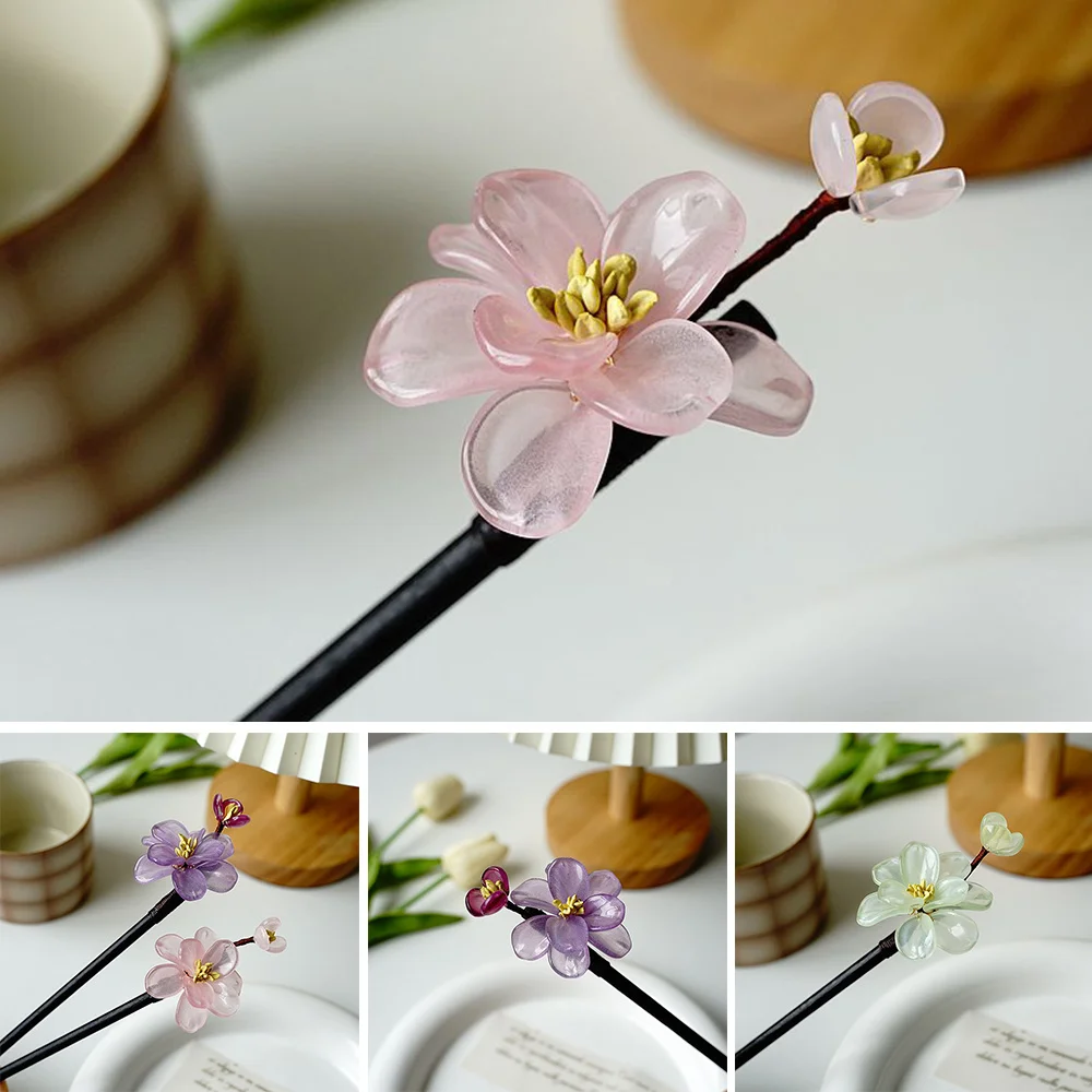 

Женская шпилька для волос, деревянная шпилька для волос с глазурованными цветами