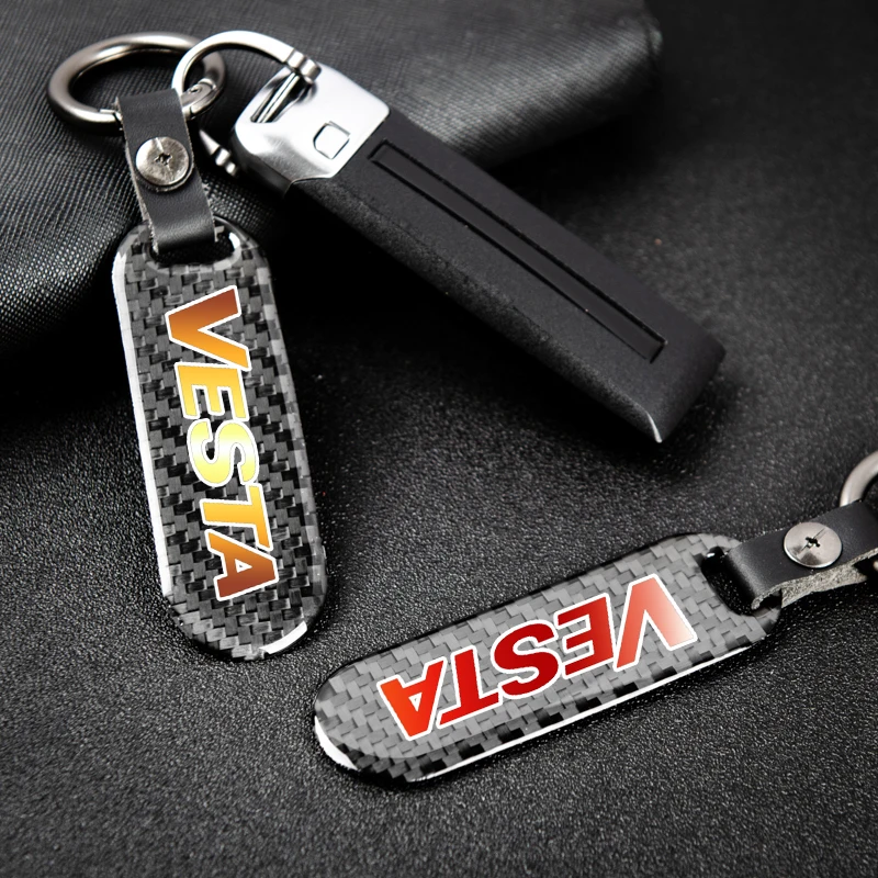 

For LADA VESTA car accessories free support free custom carbon fiber metal high quality keychain For lada VESTA SV