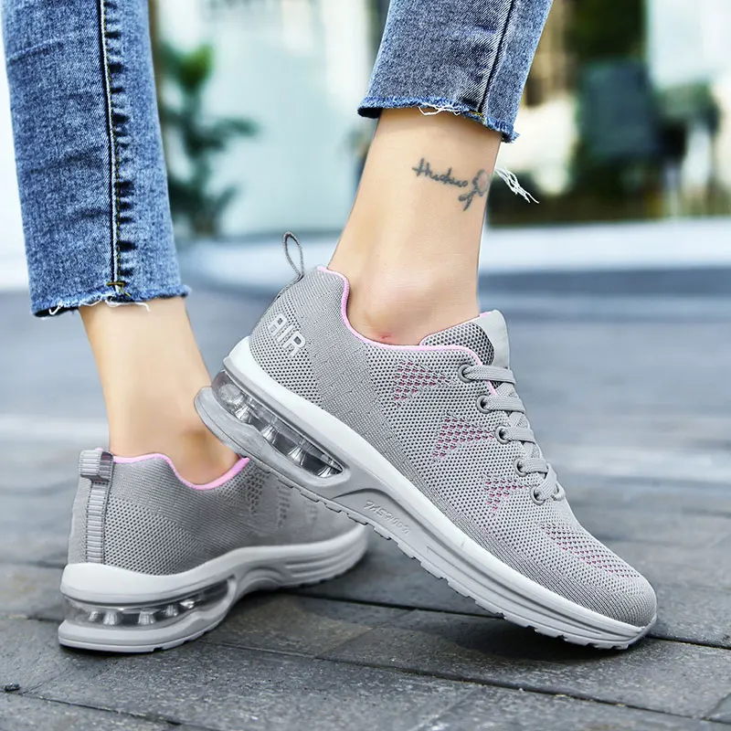 Zapatillas Mujer Running Shoes Mesh Lace-Up Thickening Ultra High Shoes Comfortable Breathable Ladies Fashion Casual Sneakers
