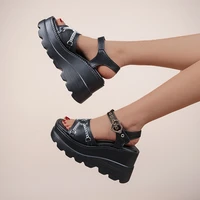 women shoes large size wedges sandals women european sand american belt buckle platform roman high heel sandals platform sandals
