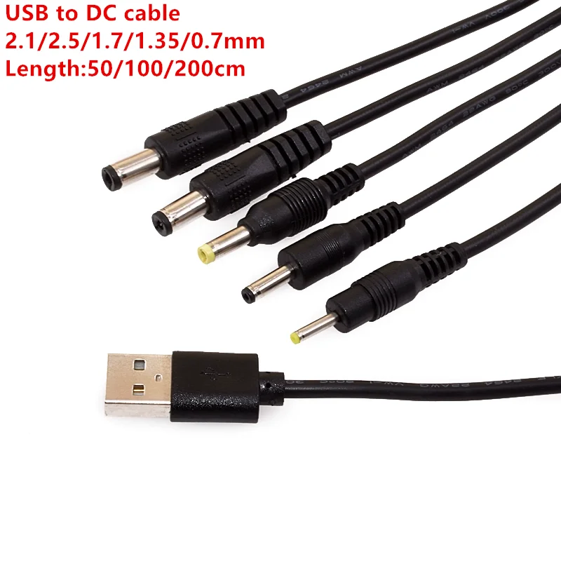 

1Pcs USB Male to 5.5 MM X 2.5MM 5.5*2.1 DC Barrel Jack Power Cable AC Plug Transfer Connector Charger Interface Converter