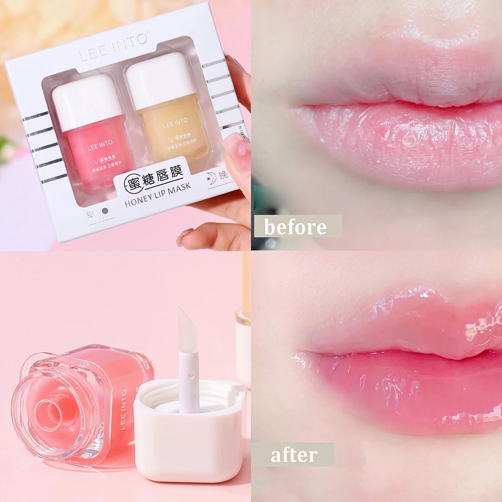 

Vitamin E Day & Night Lip Mask Set Moisturizing Lip Repair Lighten Lip Wrinkles Set Makeup Natural Plant Lip Care Jelly Lip Balm