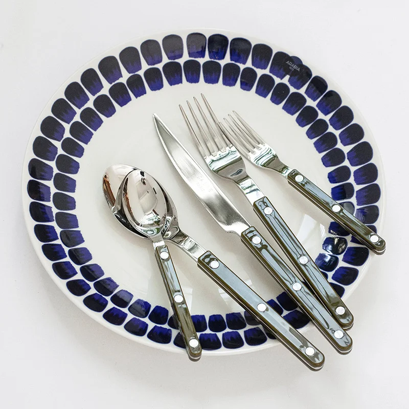 Retro Classic Stainless Steel Cutlery Niche Bistro Spoon Fork French High Appearance Level Western Food Kitchen Utensils Set