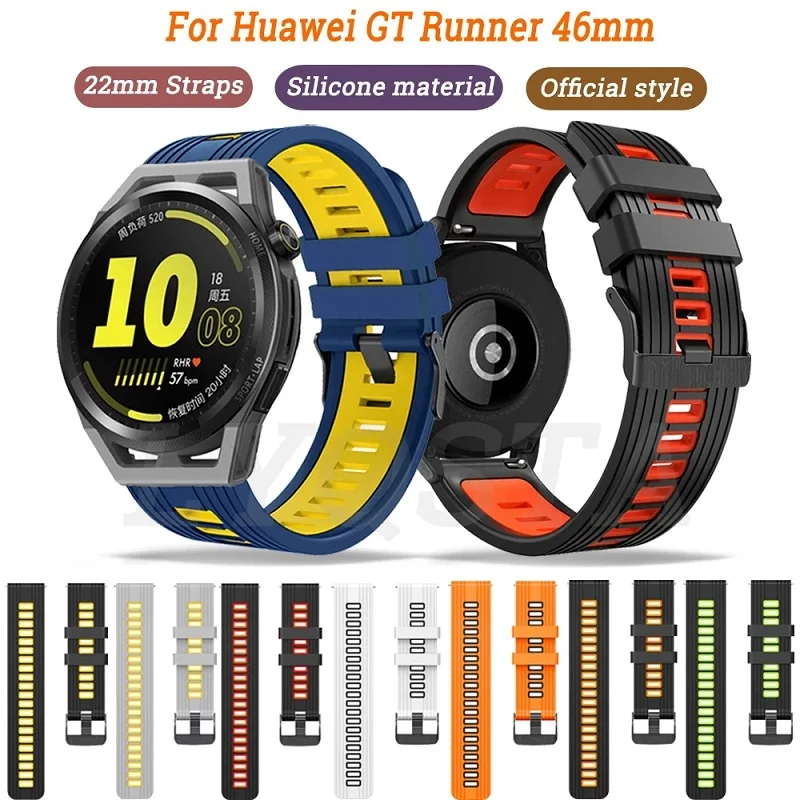 

Ремешок силиконовый для смарт-часов Huawei Watch 3 Pro/GT 2 Pro, спортивный браслет для Samsung Galaxy Watch 3 45 мм/41 мм, 22 мм