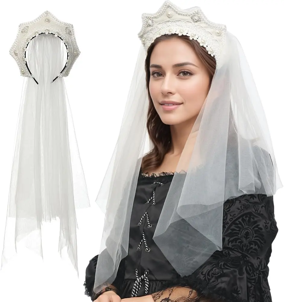 Фото FAD-4U Anne Boleyn Hat Tudor Gable Кепка с капюшоном Елизаветинский головной убор Ренессансный костюм Головной убор для женщин Косплей Вечеринка №2