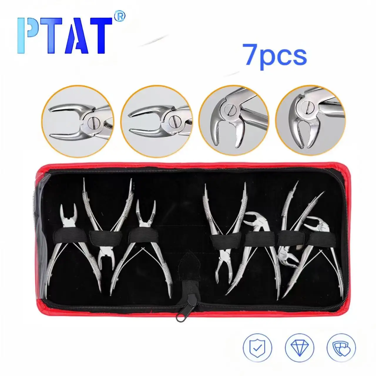 

7pcs Stainless Steel Dental Forceps Children's Tooth Extraction Forcep Pliers Kit Orthodontic Dental Lab Instruments Tools