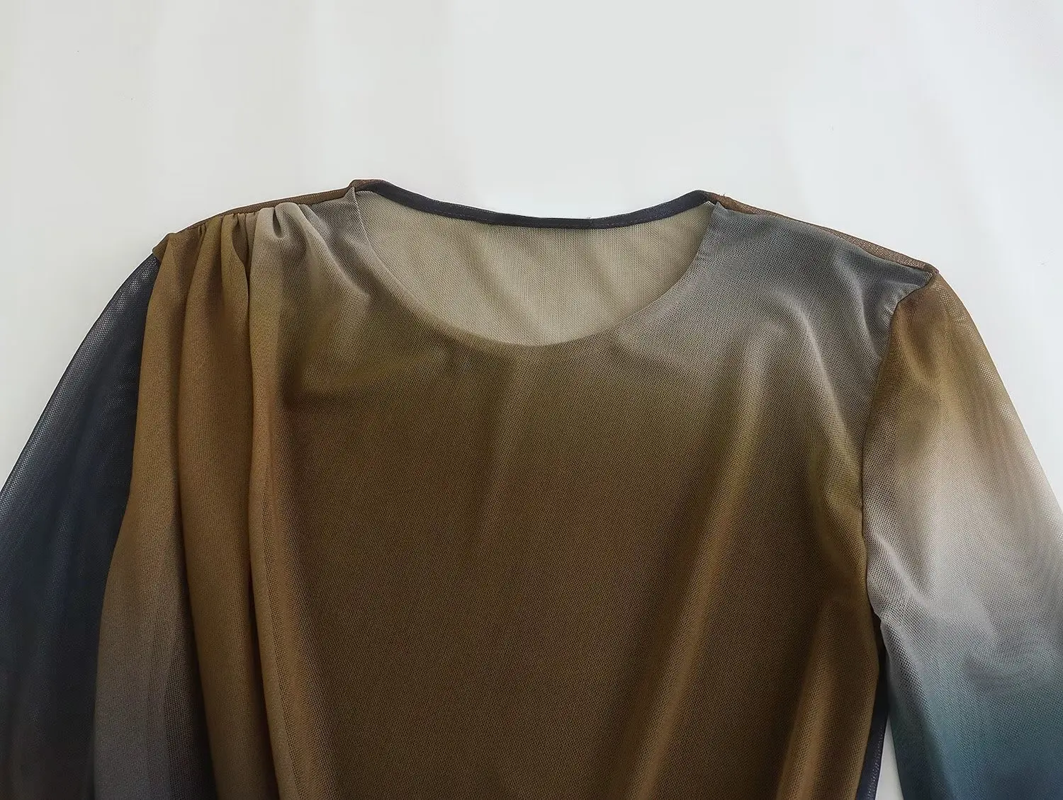 Withered High Street Printing Sexy Tops Fashion Tulle Bodysuit Women