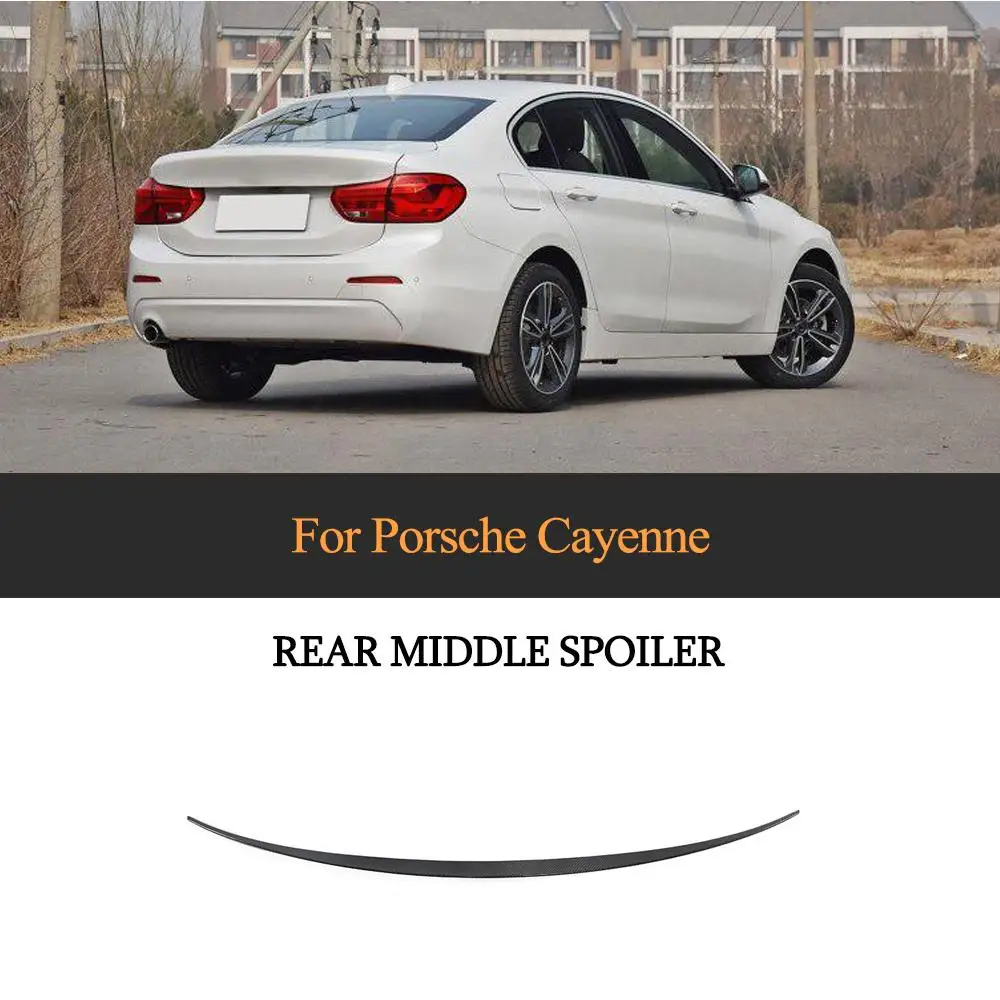 

For Porsche Caynne 2018 - 2020 Car Rear Middle Spoiler Wing Real Carbon Fiber Rear Wing Boot Lip Spoiler Not For Coupe