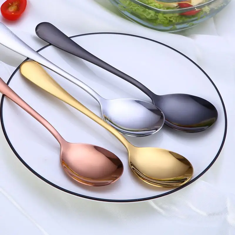 

Spklifey Gold Salad Spoon ForkSalad Spoon Stainless Steel Cutlery Set Serving Spoon Set Colorful Unique Spoons