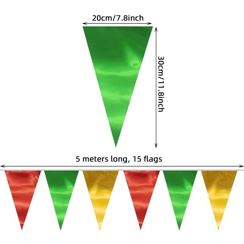 Зеркальное украшение для рождественской вечеринки красочный новогодний флаг
