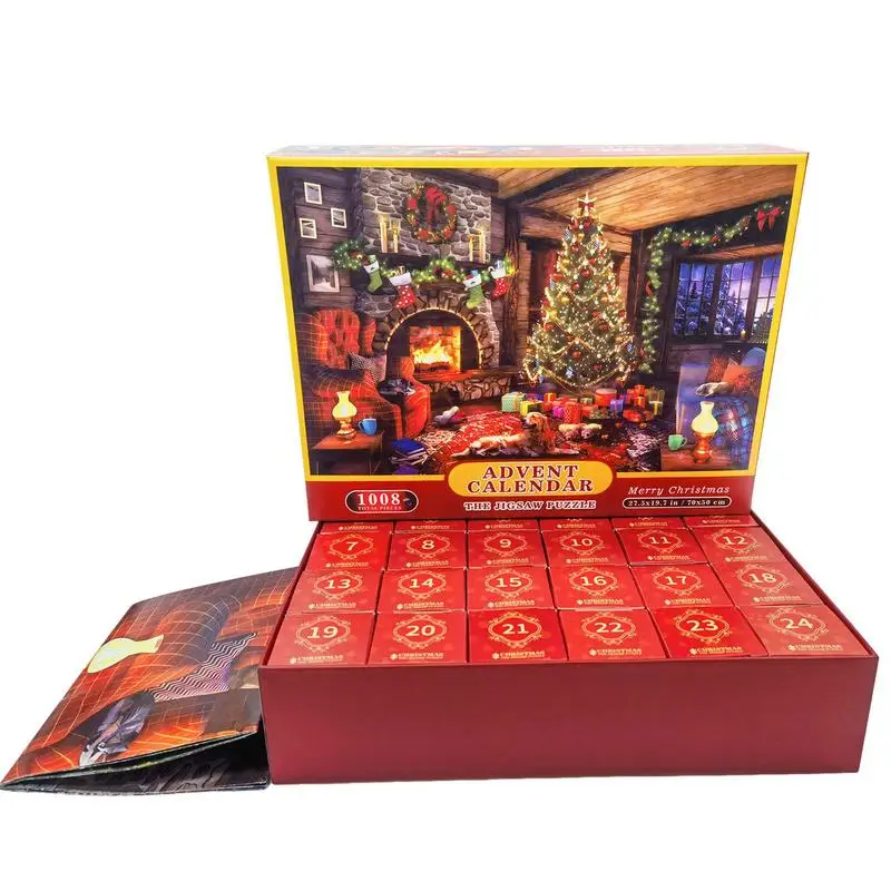 

Advent Calendar 1008 Pieces Christmas Jigsaw Puzzles 24 Days Surprise Christmas Countdown Calendars Christmas By The Fireplace