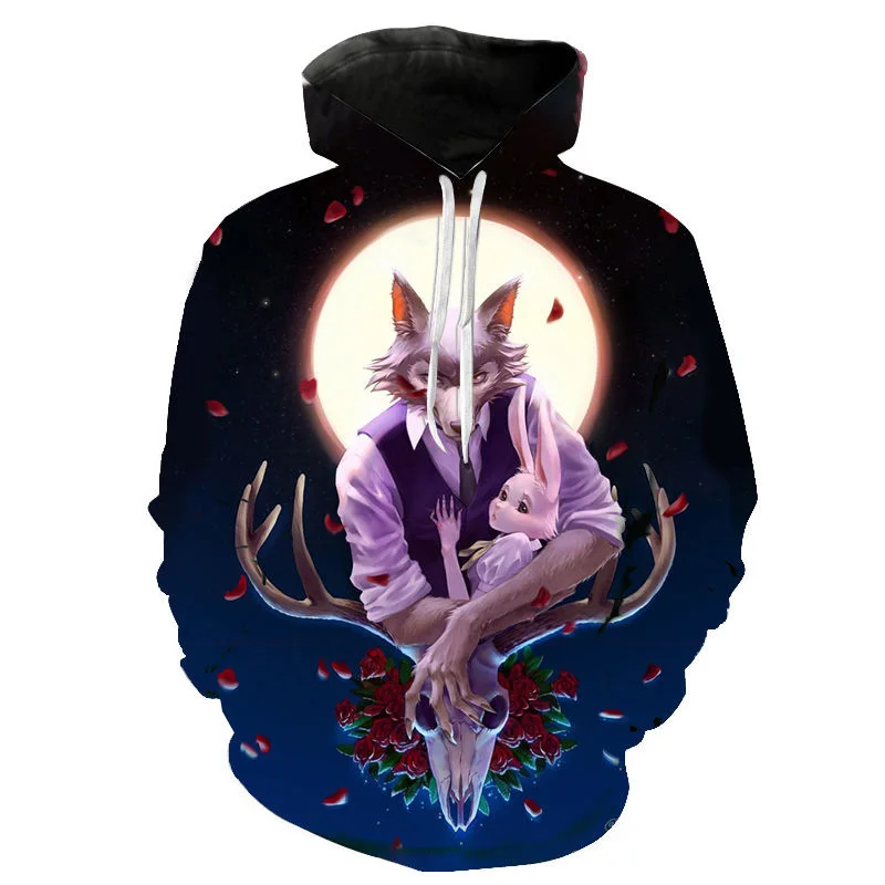 

Anime Beastars 3D Print Hoodies Men Women Casual Fashion Hooded Sweatshirt Hip Hop Pullover Hoodie Wolf Rabbit Tops Coat Clothes